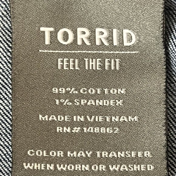 Torrid Women's Blue Denim Ankle Jeans Size 14Regular Distressed Mid Rise Stretch - Picture 12 of 14